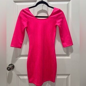 Charlotte Russe Neon Pink Bodycon Minj Dress Size XS